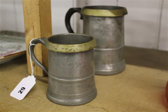 2 pewter tankards